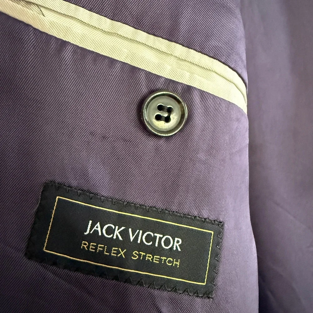 Jack Victor Reflex Stretch Blazer Mens 50L Big Tall Navy Wool Business Blazer
